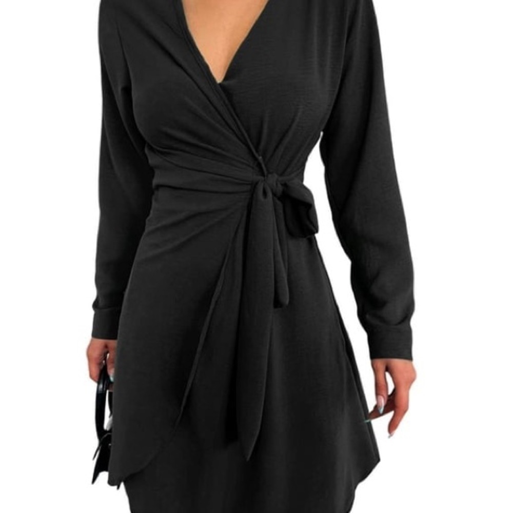 Elegant Black Wrap Dress